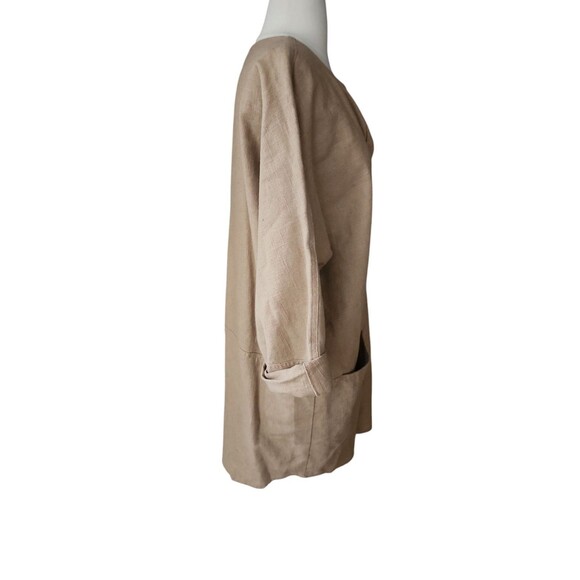 Chico's Minimalist Linen Blend Tunic Top Women's Size 12 Tan Boho Neutral Casual - Picture 4 of 8